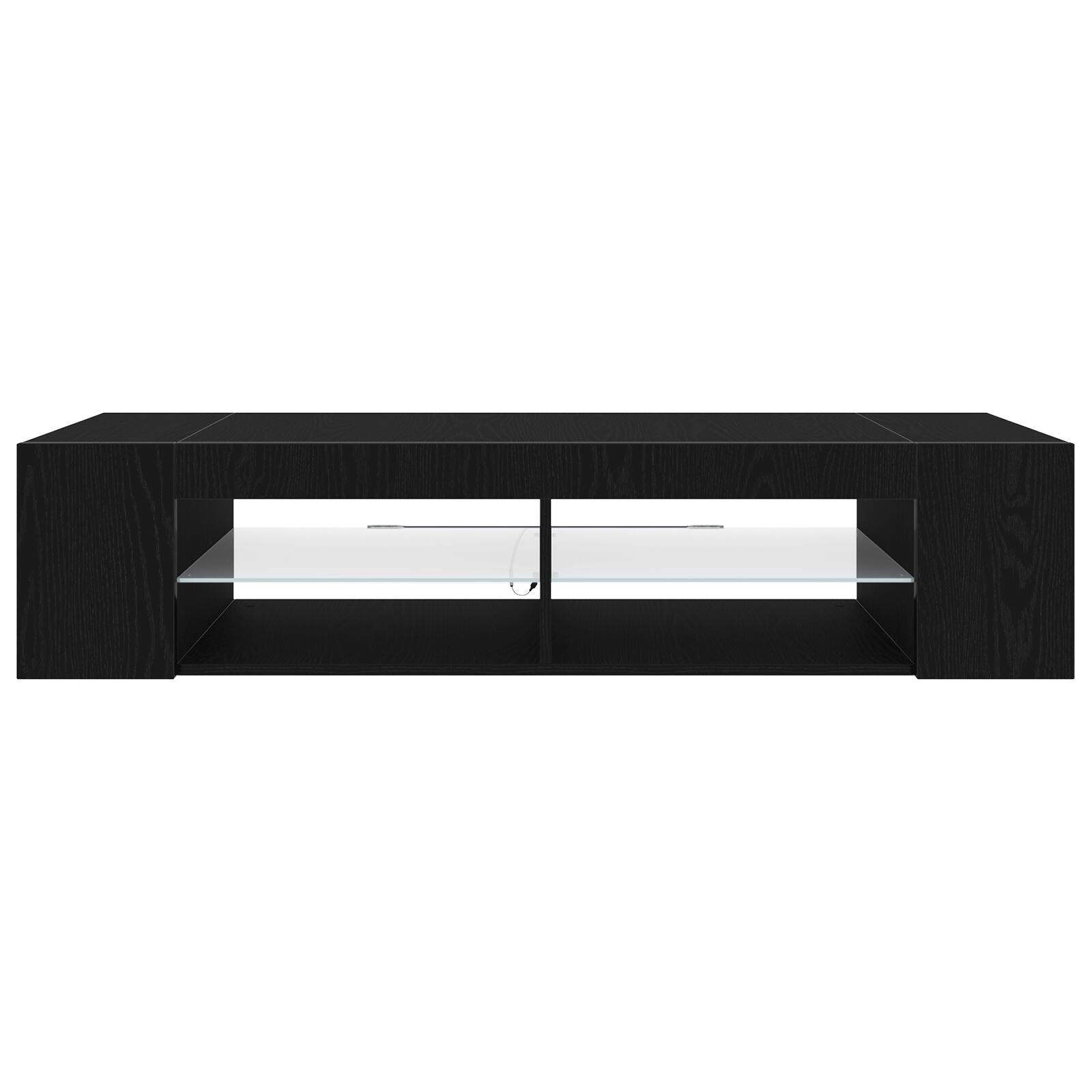 Tv-Kast Met Led-Verlichting - Zwart Eiken - 135X39X30Cm - Bewerkt Hout