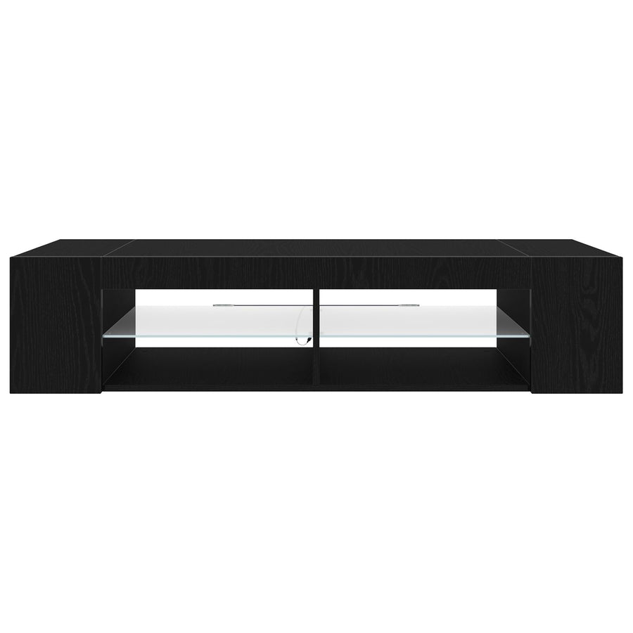 Tv-Kast Met Led-Verlichting - Zwart Eiken - 135X39X30Cm - Bewerkt Hout
