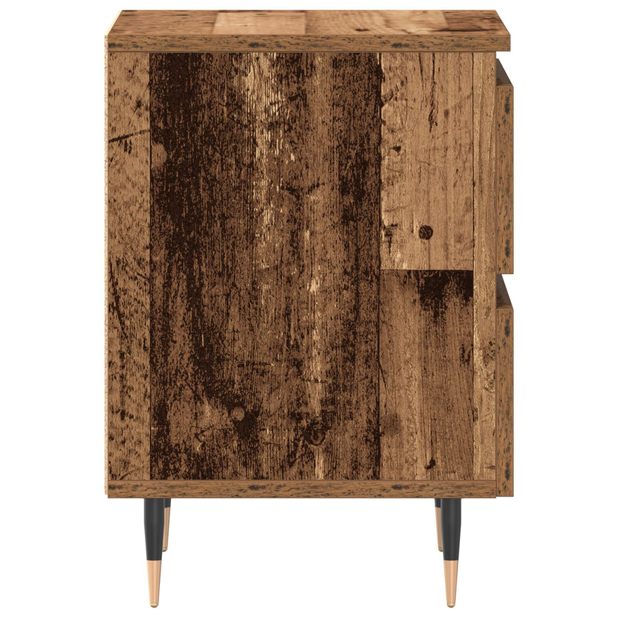 Nachttafels 2 Stuks Oud Hout 40X35X50 Cm Gelaagd Hout