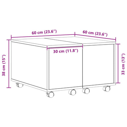 Salontafel Zwarte Eik 60X60X38 Cm Geengineerd Hout