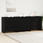 Chest of Drawers with 3 Drawers Black 70 x 41 x 75 cm Engineered Wood