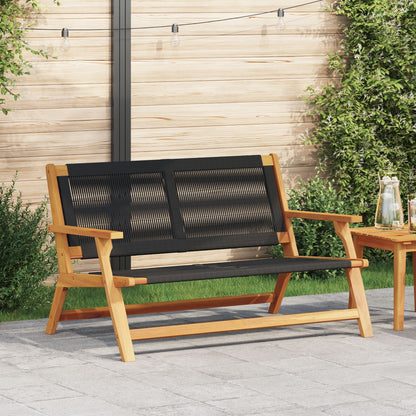 Tuin 76X122X73 Cm Massief Acaciahout Zwart Bank