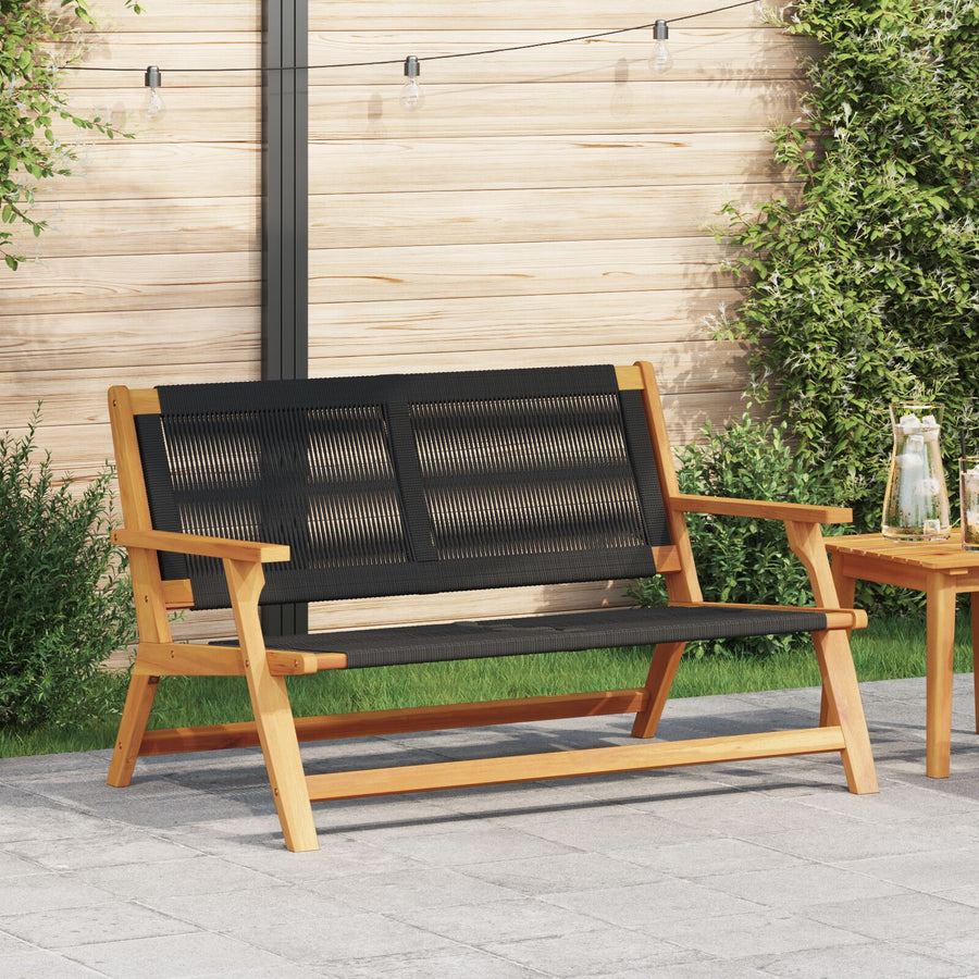 Tuin 76X122X73 Cm Massief Acaciahout Zwart Bank