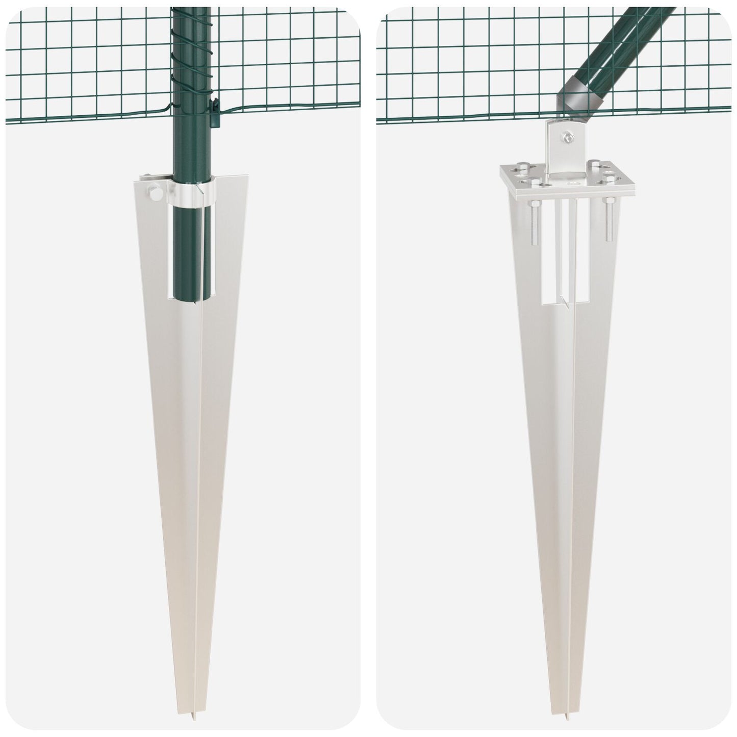 Gelaste Draadhek Met 13 Spijkerpalen Groen 0.8X100 M Staal Gegalvaniseerd Staal