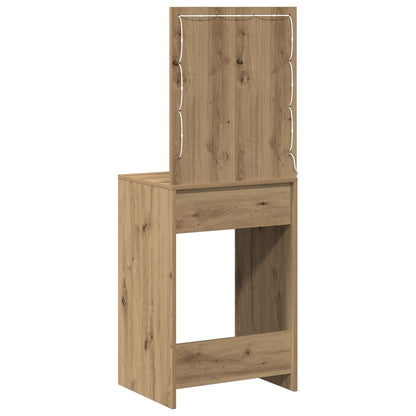 Kaptafel Met Led Verlichting Massief eikenhout 50 x 41 x 135 cm