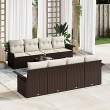 9 Delige Tuin Sofa Set Met Kussens Bruin Poly Rattan