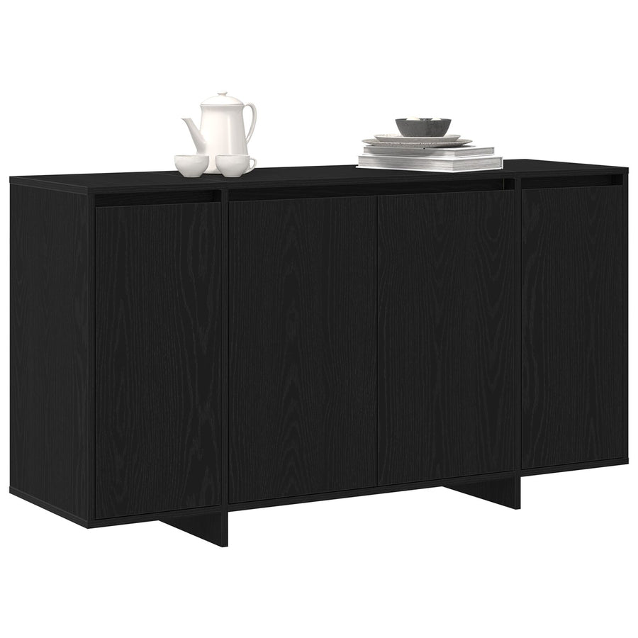 Zwart Eiken Dressoir Zwart Eiken Houtfineer 135 X 41 X 75 Cm