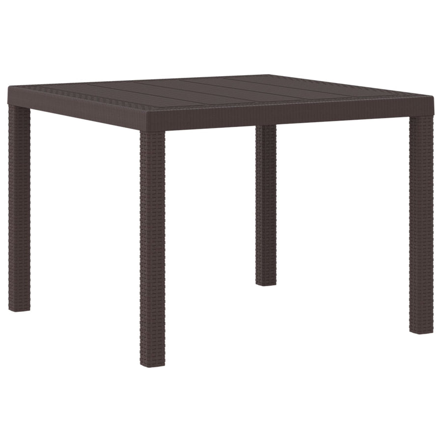 5-Delige Tuin Eettafel Set Met Kussens Bruin Poly Riet