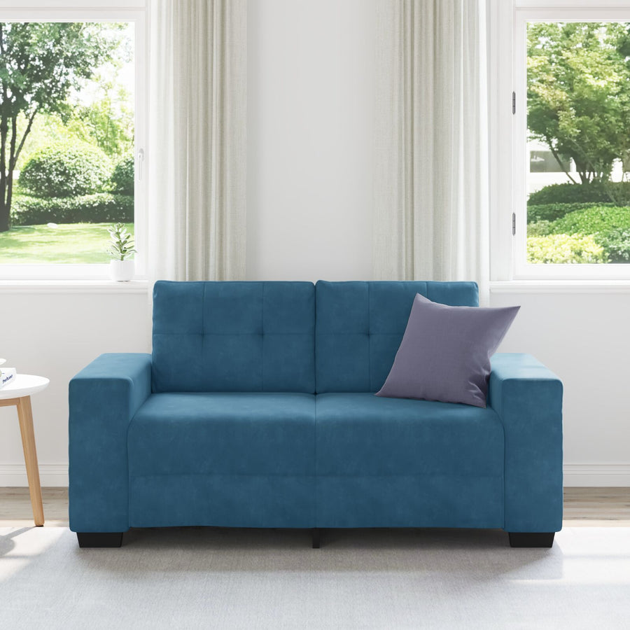 Loveseat Bank Fluweel Fluwelen Blauw 120 cm