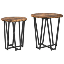 Bijzettafel 2 Stuks Hout En Metaal Gerookt eiken