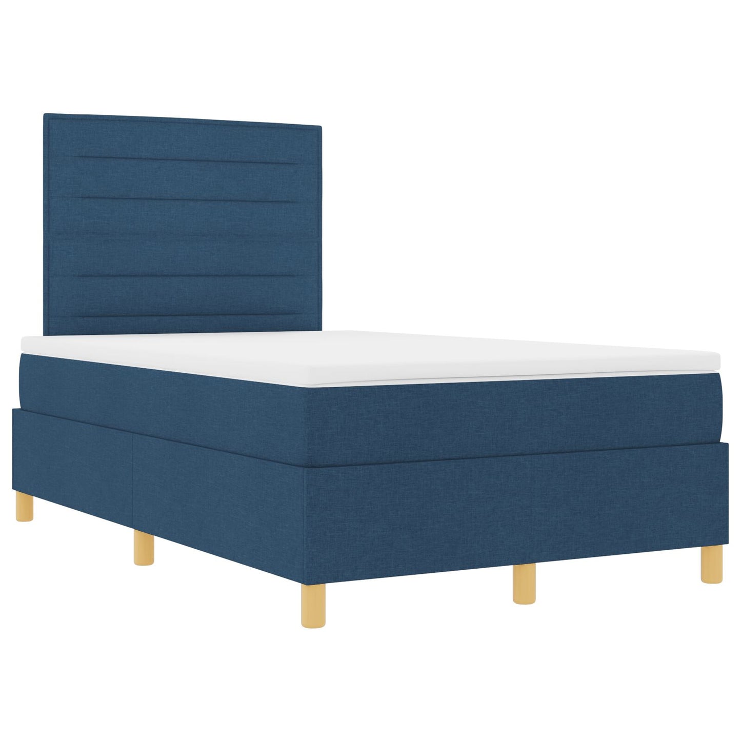 Boxspring Bed Met Matras Blauw 120X200 Cm Stof Blauw