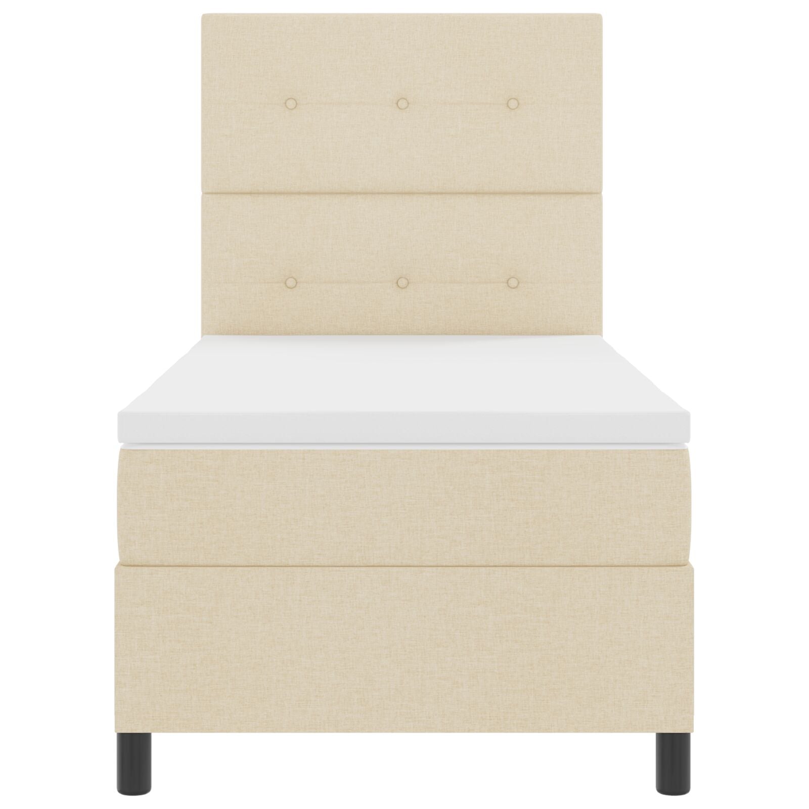 Boxspringbed Met Matras Stof Crème 80 x 200 cm Met knopen