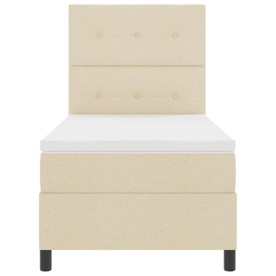 Boxspringbed Met Matras Stof Crème 80 x 200 cm Met knopen