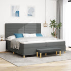 Box spring bed with mattress Dark grey 200 x 200 cm Fabric