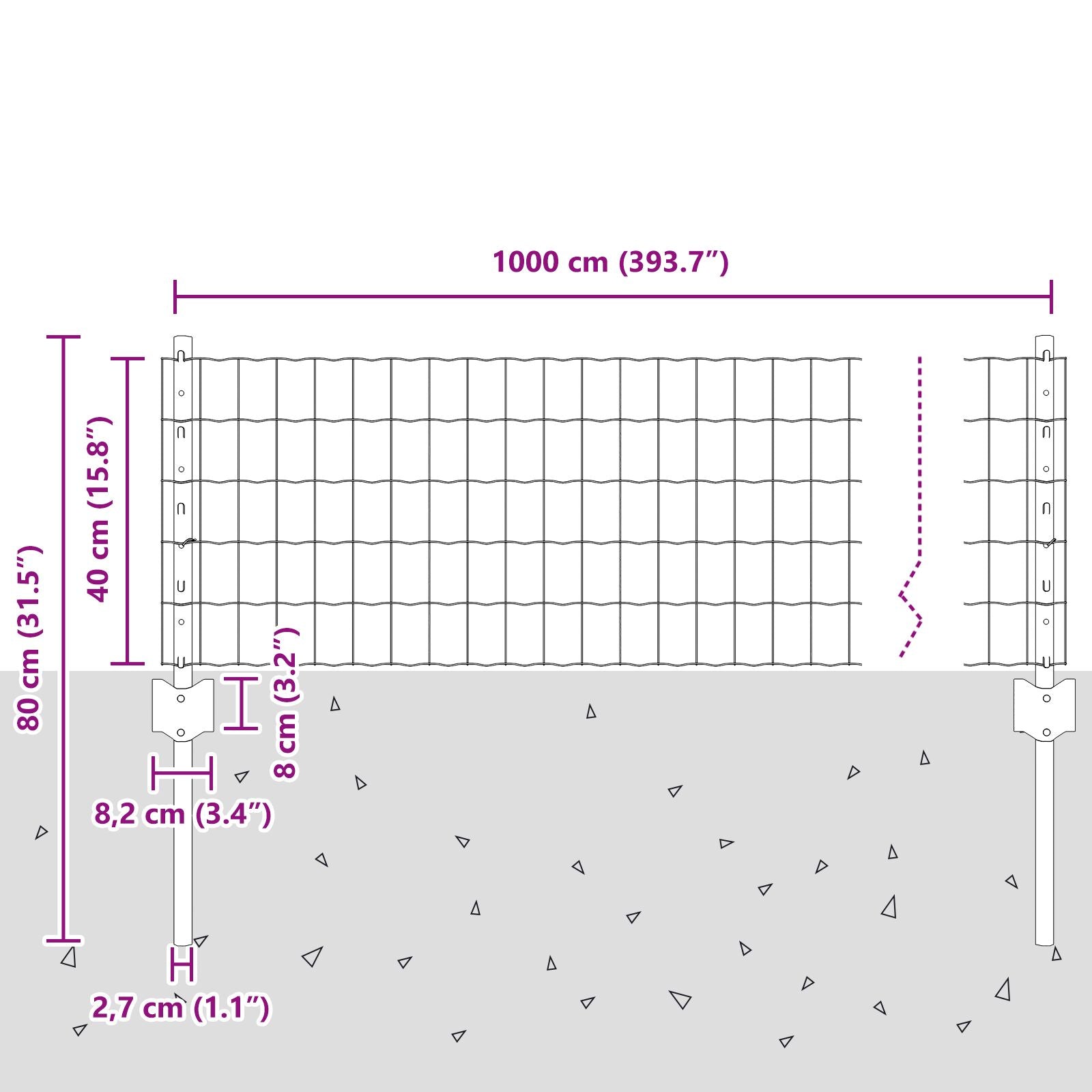 Buitenhekset Set Van 2 Gegalvaniseerd Staal 10 Meter Lang