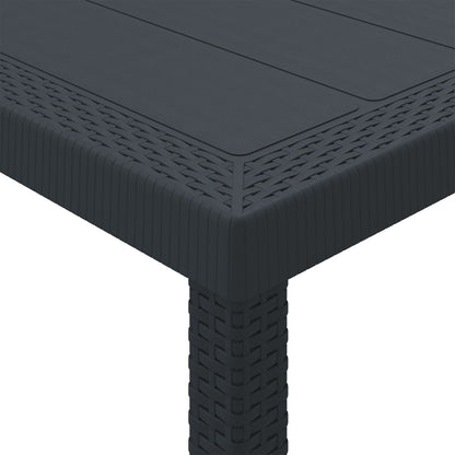 7-Delige Tuin Eettafel Set Met Kussens Anthraciet Poly Rattan
