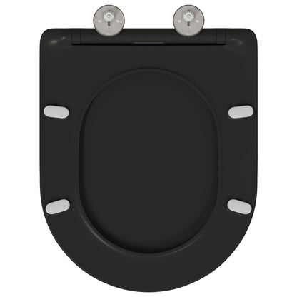 Snelsluiting Toiletzitting Met Soft Close - Duroplast, Zwart