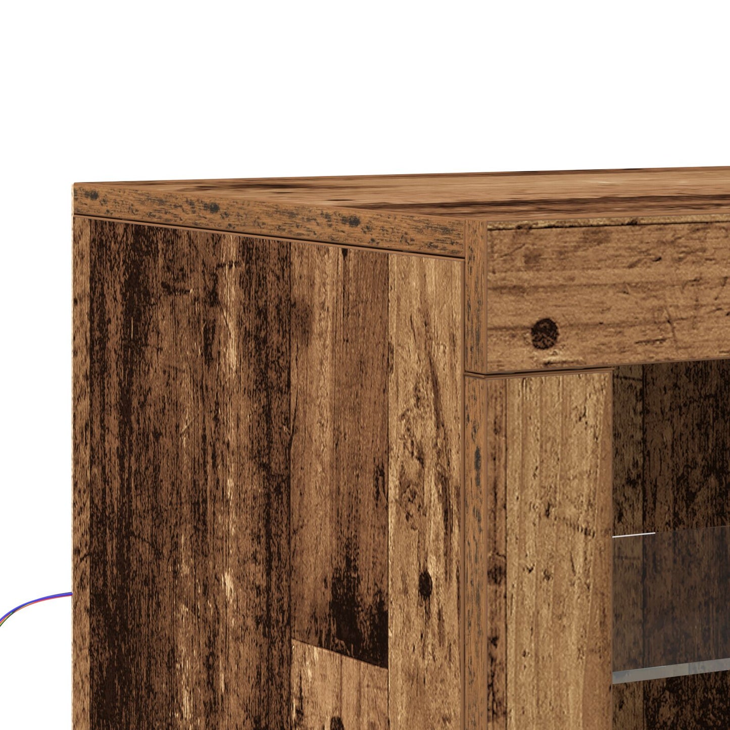 Dressoir Met Led Verlichting 60,5X37X100 Cm Oud hout