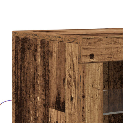 Dressoir Met Led Verlichting 60,5X37X100 Cm Oud hout