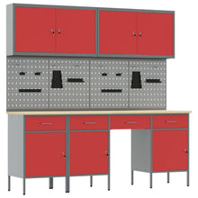 10-Delige Werkbank Set Rood Staal