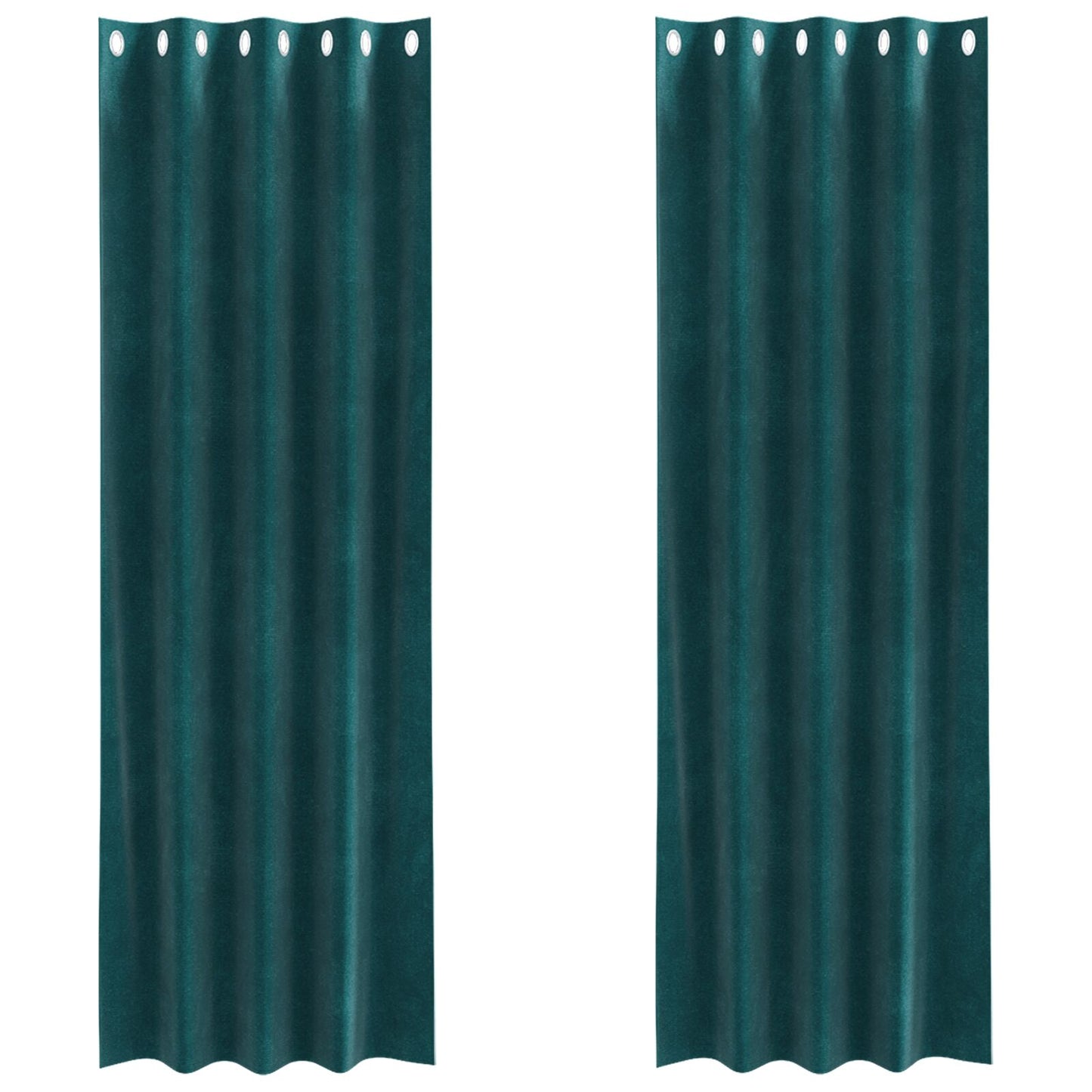 Zwarte Gordijnen 2 Stuks E Fluwelen Donkergroen 140 x 260 cm met oogjes
