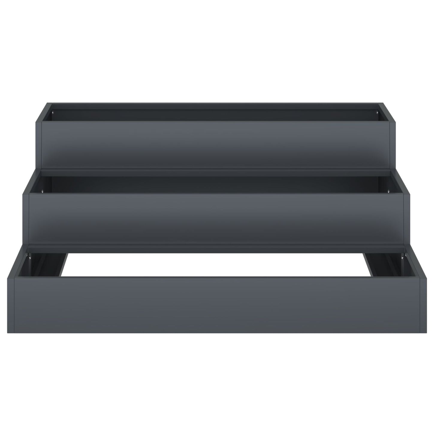 Tuin Plantenbak 3-Tier Staal 90 x 90 x 35 cm Anthraciet
