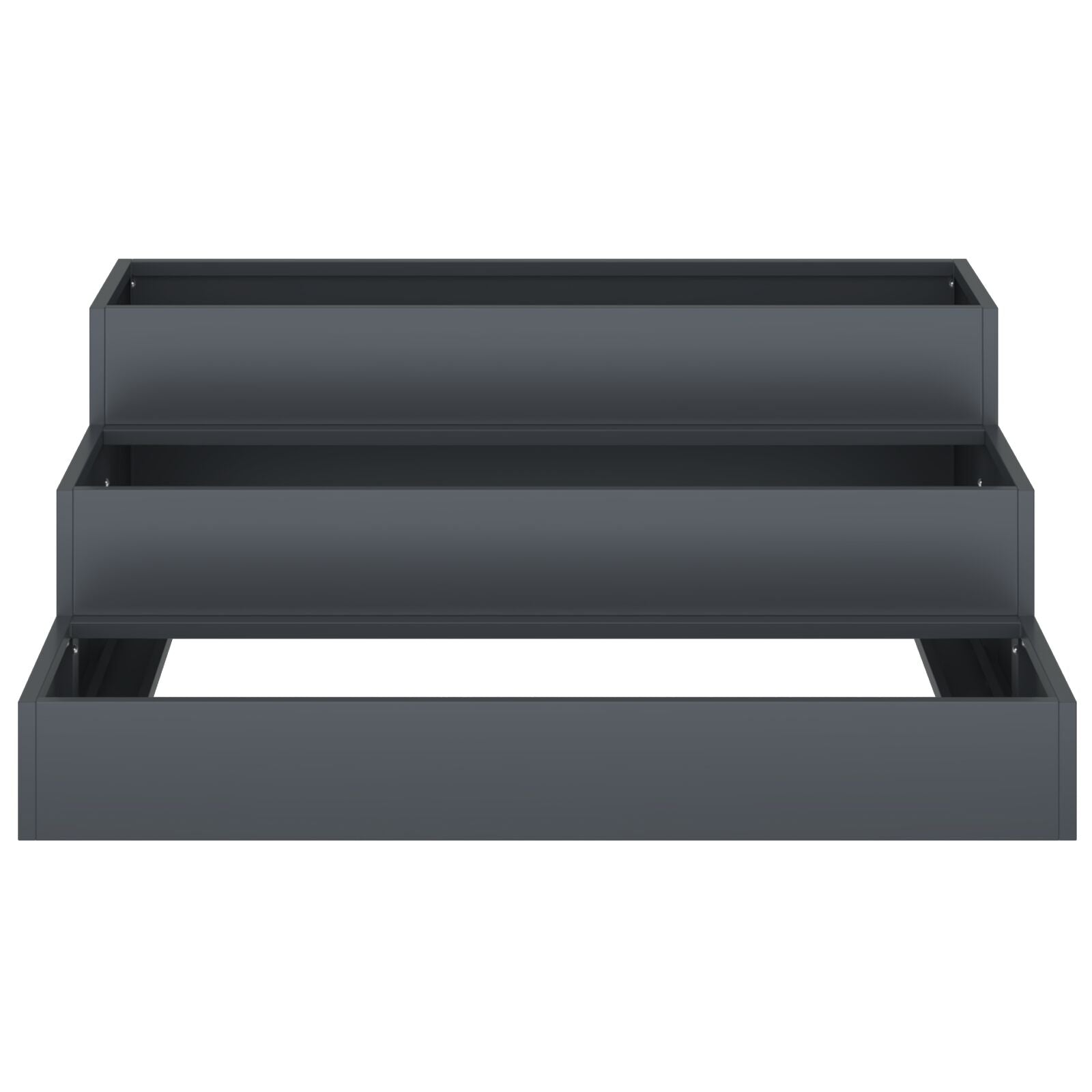 Tuin Plantenbak 3-Tier Staal 90 x 90 x 35 cm Anthraciet
