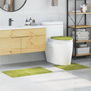 Badmat set 3 stuks groen microvezel antislip