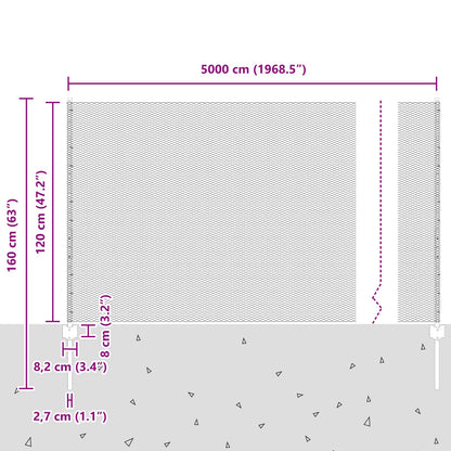 Hekpalen 11 St U-Kanaal Groen 120 Cm Staal,  Hexagonaal Hek Groen 1.2X50 M Staal