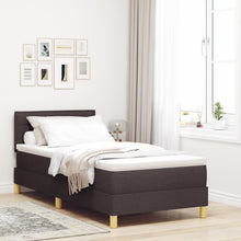 Boxspringbed Met Matras Stof Donkerbruin 90 x 190 cm Lijnen ontwerp