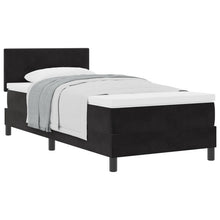 Boxspringbed Met Matras Zwart 100X200 Cm Velvet Blauw
