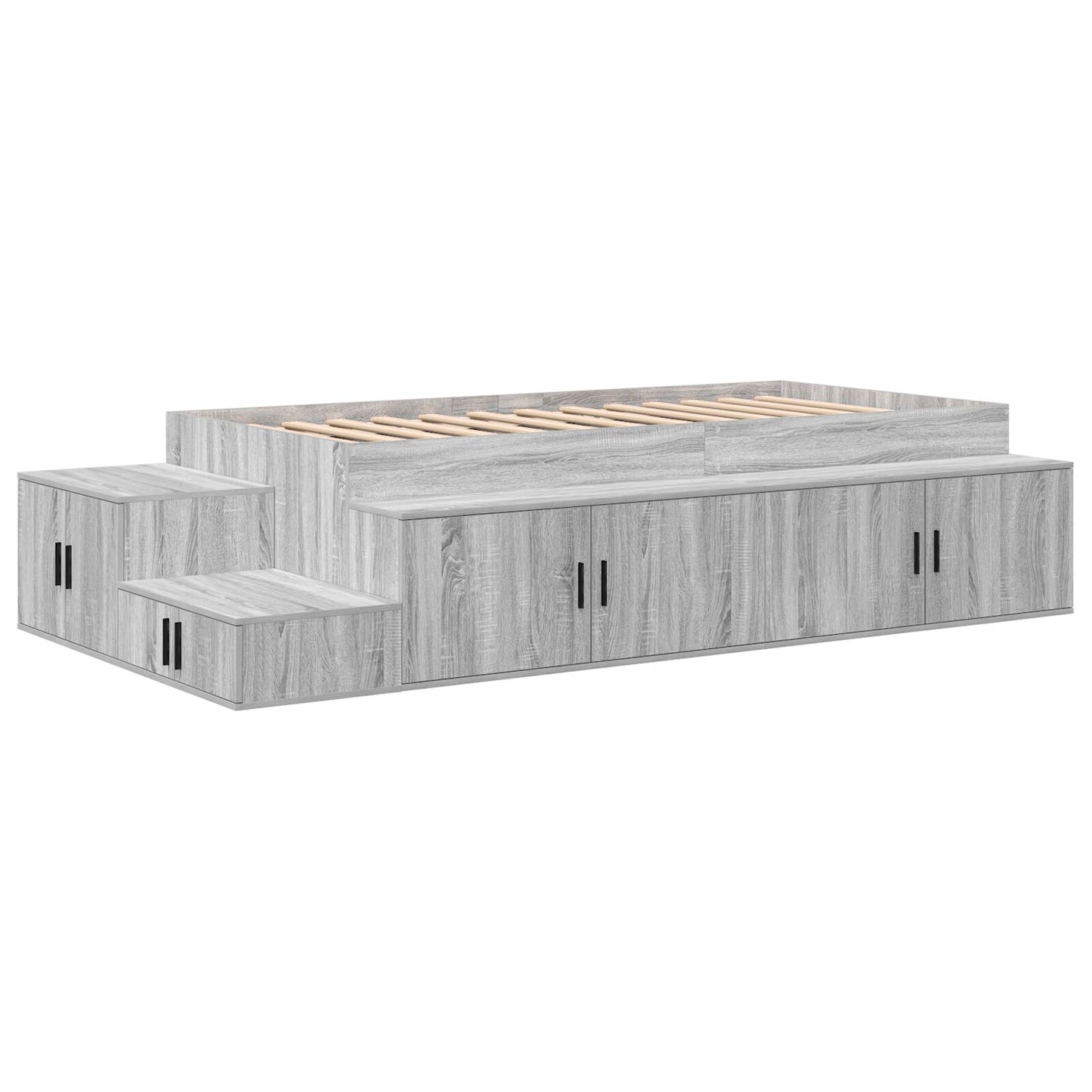 Opslagbed Grijs Sonoma Bewerkt Hout 75 X 190 Cm Opslagbed Frame Artisanaal Eiken