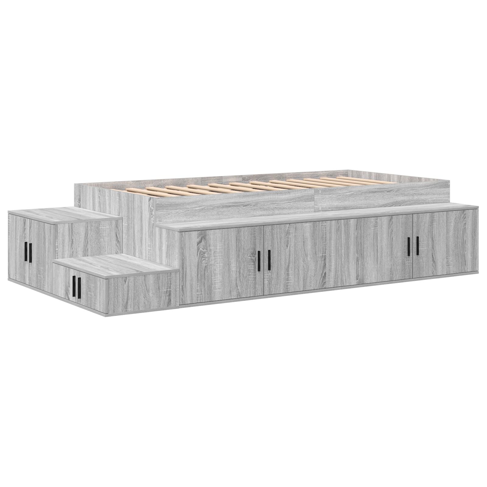 Opslagbed Grijs Sonoma Bewerkt Hout 75 X 190 Cm Opslagbed Frame Artisanaal Eiken