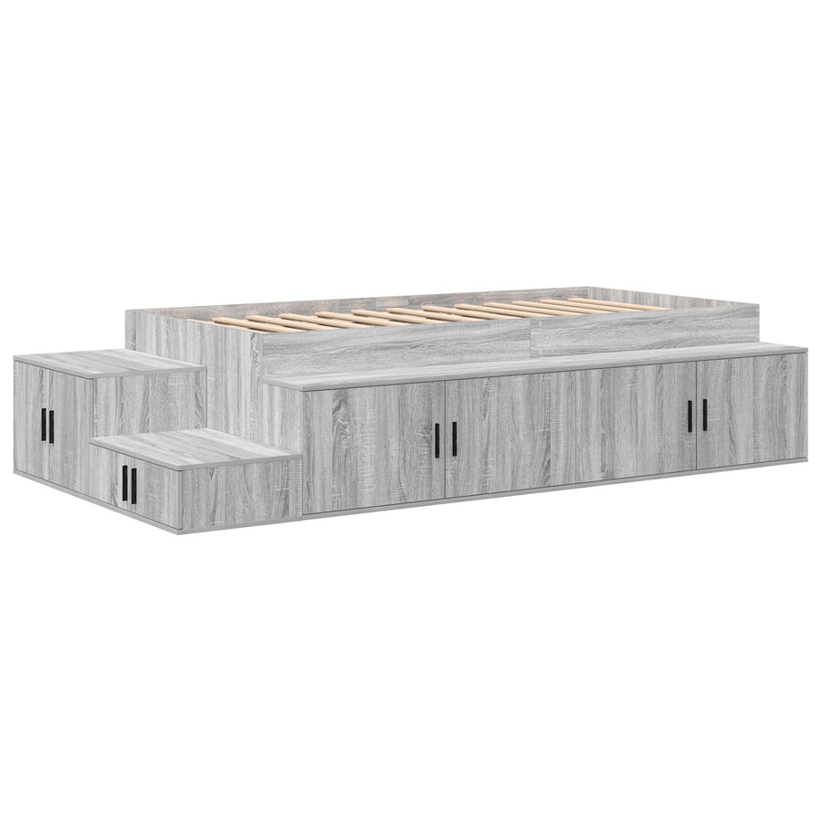 Opslagbed Grijs Sonoma Bewerkt Hout 75 X 190 Cm Opslagbed Frame Artisanaal Eiken