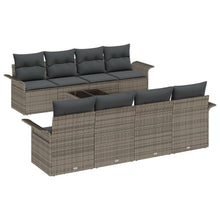 Tuin Sofa Set Set Van 7 Grijs Rattan, Polyester