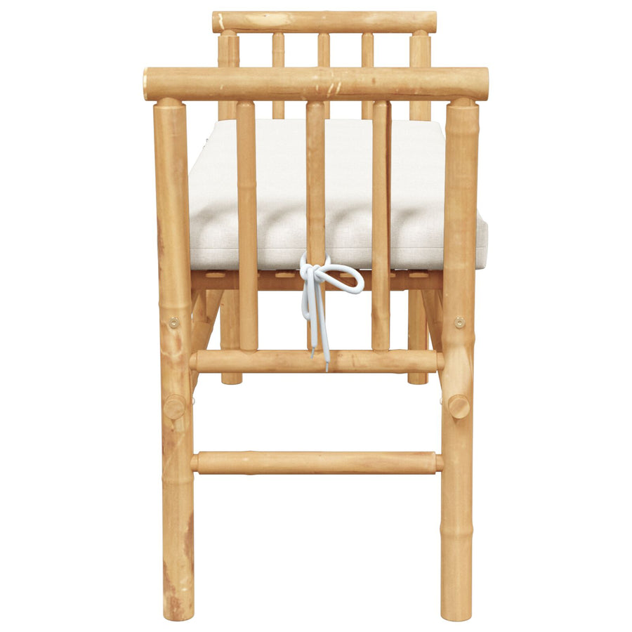 Tuinbank Met Kussen 110 Cm Van Bamboe Crème wit