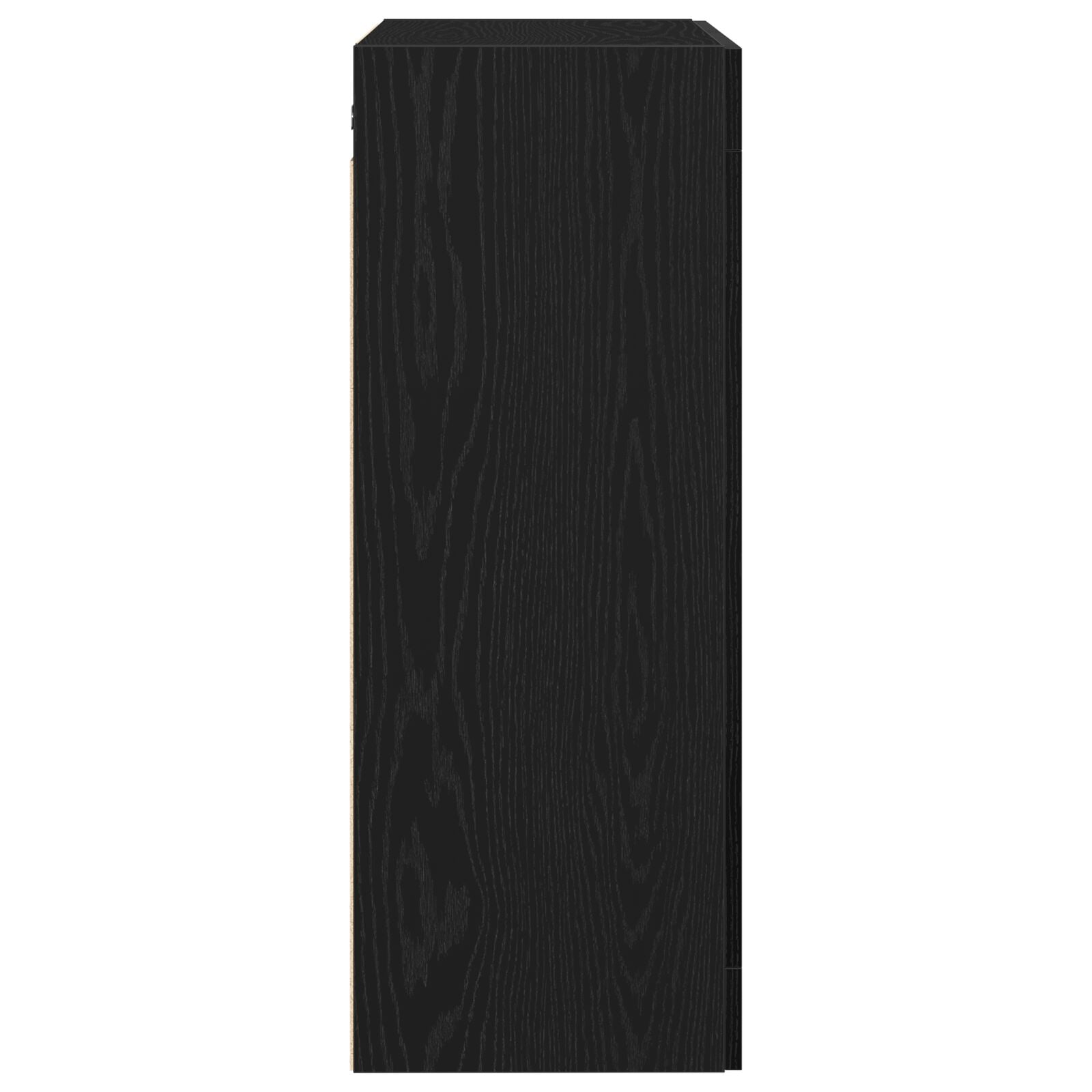 Wandkast Zwart Eiken 69,5X34X90 Cm Bewerkt Hout