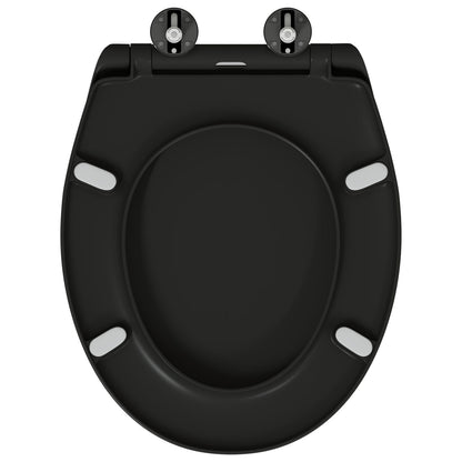 Snelsluiting Toiletdoel Met Zachte Sluiting Duroplast Zwart
