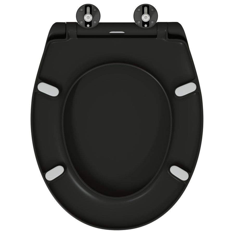 Snelsluiting Toiletdoel Met Zachte Sluiting Duroplast Zwart