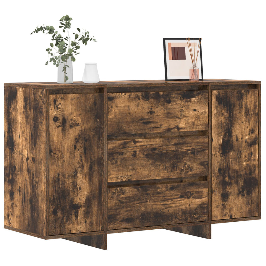 Dressoir Gerookte Eik Massief Hout Dressoir Rechthoekig