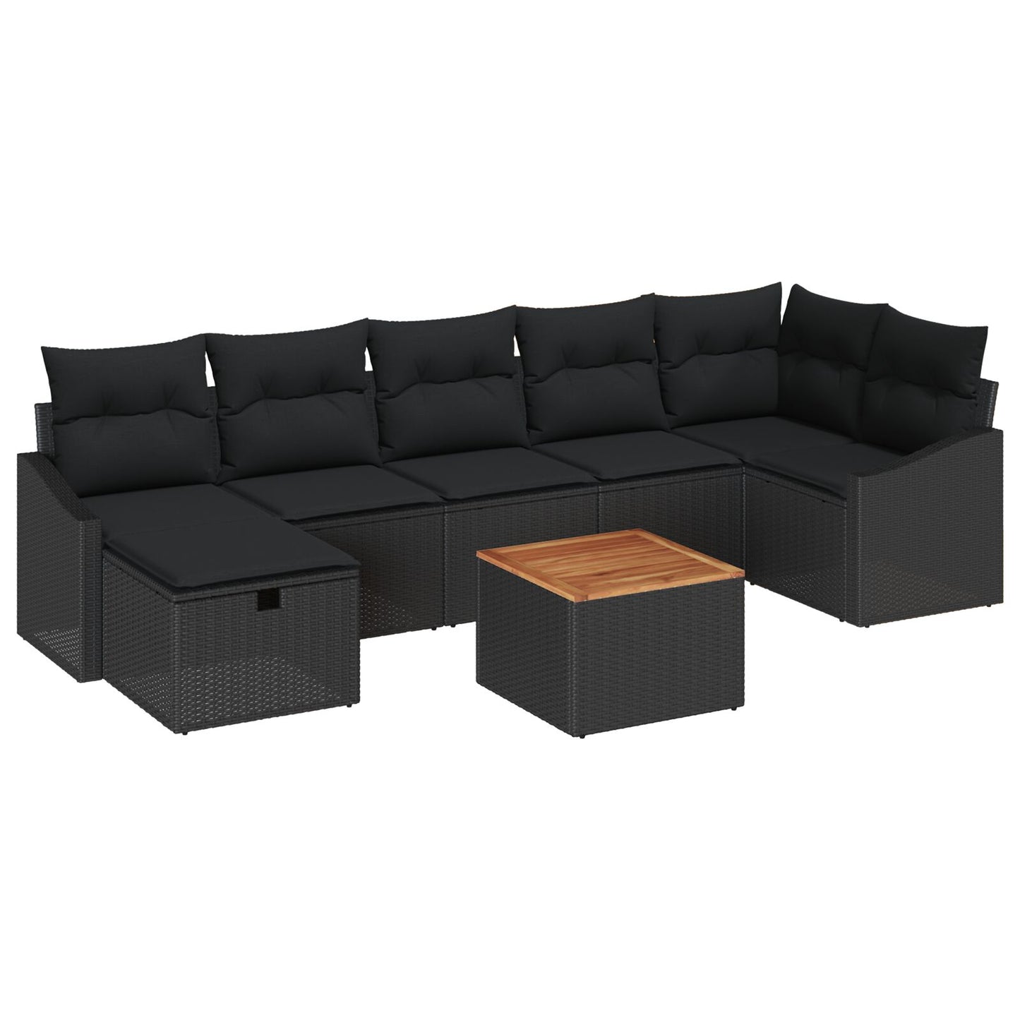 8-Delige Tuin Sofa Set Met Kussens Zwart Poly Rattan Wit