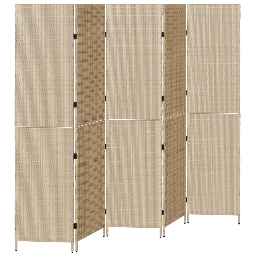 Kamerschermen Hout Groot Opvouwbaar Kamerscherm 180 cm Beige 5 panelen