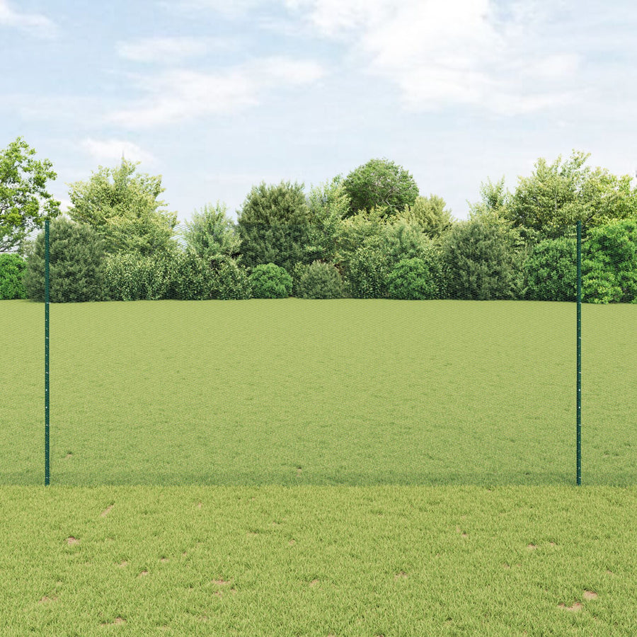 Hekpalen 5 St U-Channel Groen 160 Cm Staal,  Hexagonaal Hek Groen 1,6 X 10 M Staal