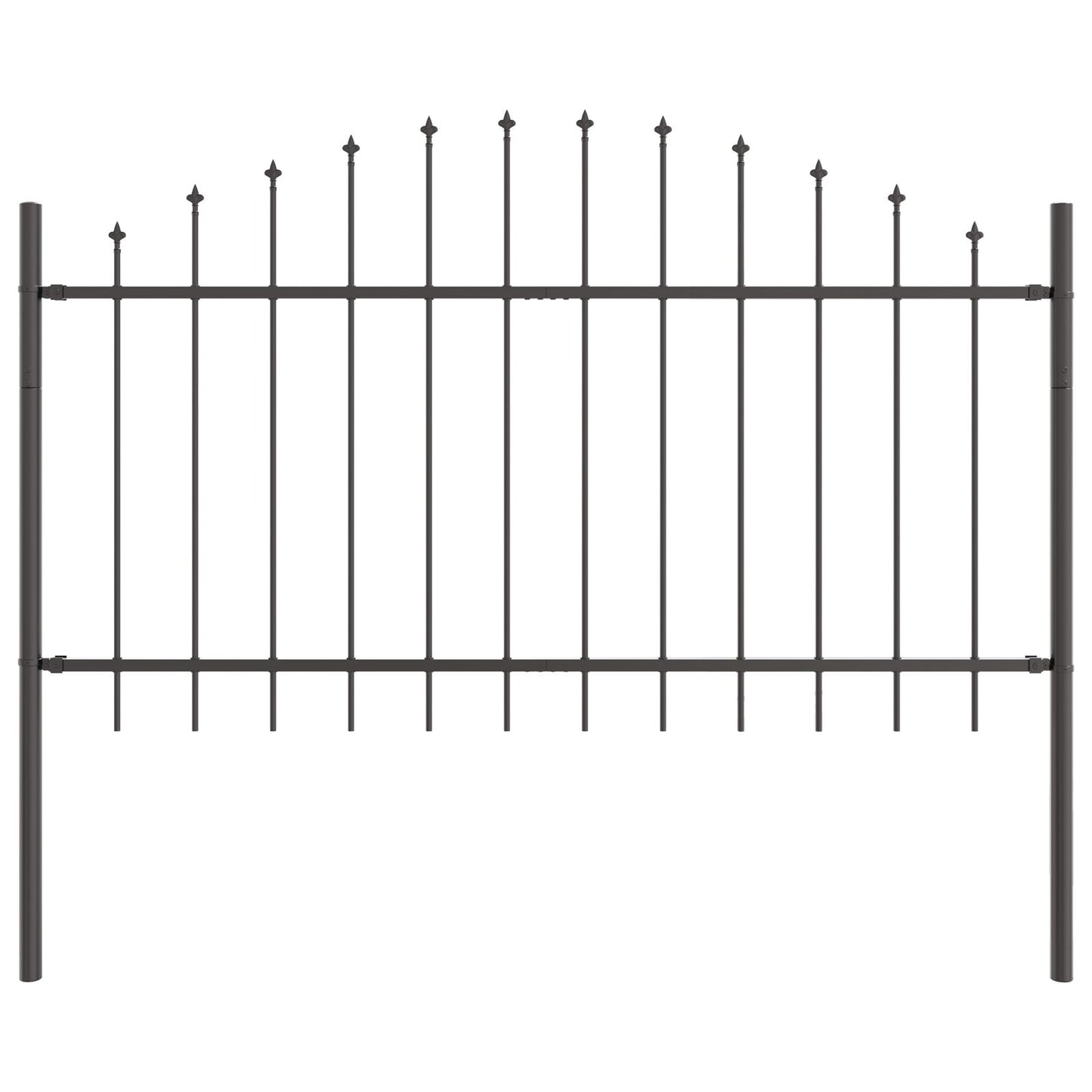 Tuinafscheiding Met Hoepel Top 5,1X1 M Staal Grijs 5.1 m 75-100 cm