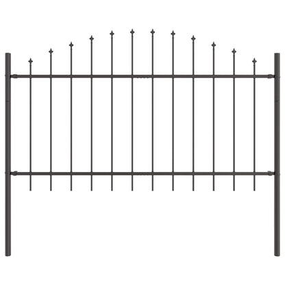 Tuinafscheiding Met Hoepel Top 5,1X1 M Staal Grijs 5.1 m 75-100 cm