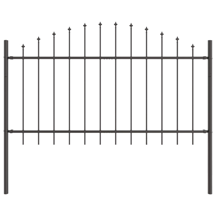 Tuinafscheiding Met Hoepel Top 5,1X1 M Staal Grijs 5.1 m 75-100 cm