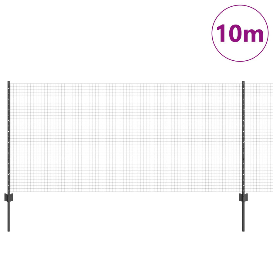 Tuinhek Set Set Van 2 Grijs Metaal 10 X 1 M Stevig Tuinhek