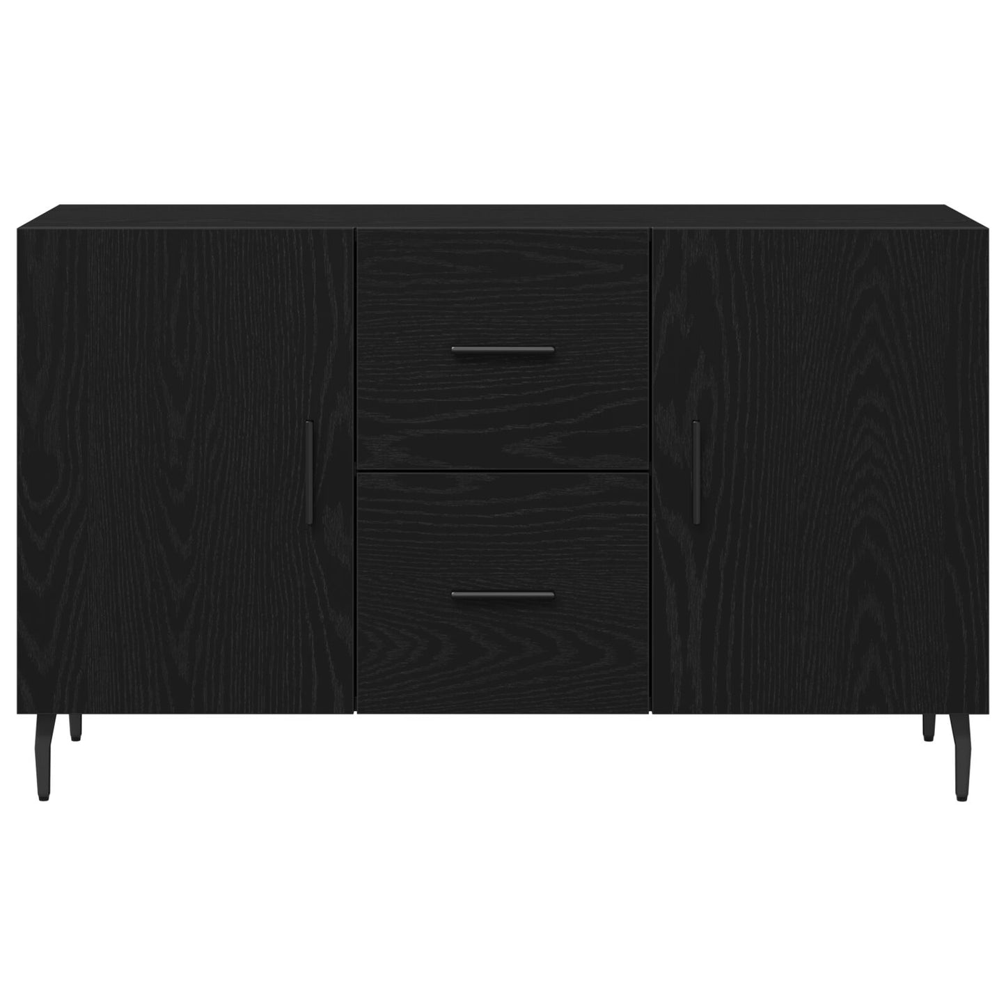 Dressoir Zwart Eiken 100X36X60 Cm Geperst Hout