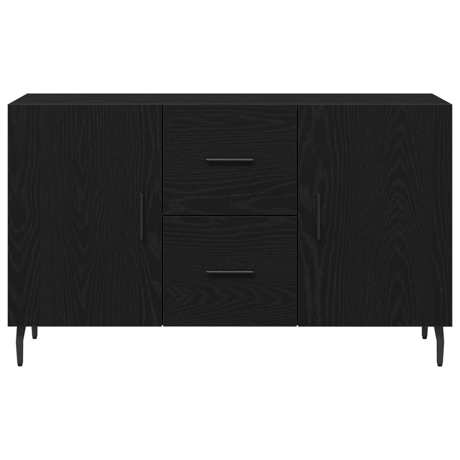 Dressoir Zwart Eiken 100X36X60 Cm Geperst Hout