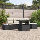 Garden Sofa Set with Storage 6 pcs Black Poly Rattan